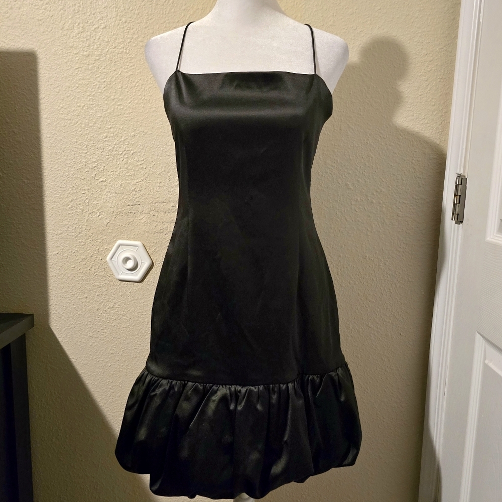 Aqua Womens Sleeveless Bubble-Hem Bodycon Dress Black‎ NWT Size Medium